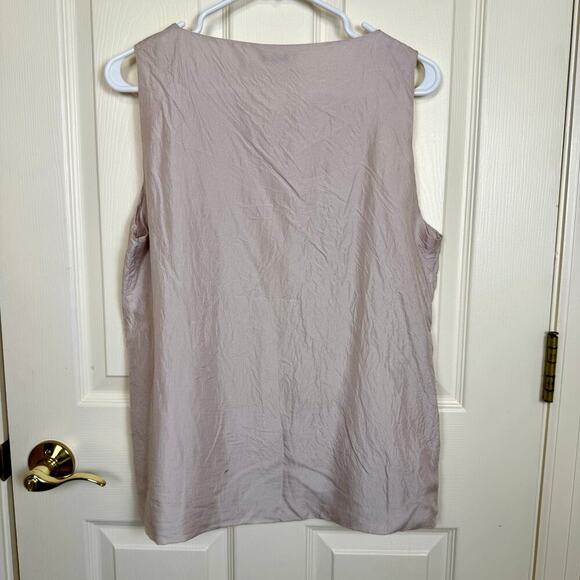Apuntob 100% Silk Sleeveless Top Large Made in Italy Minimalist Luxury VGUC - Picture 2 of 6